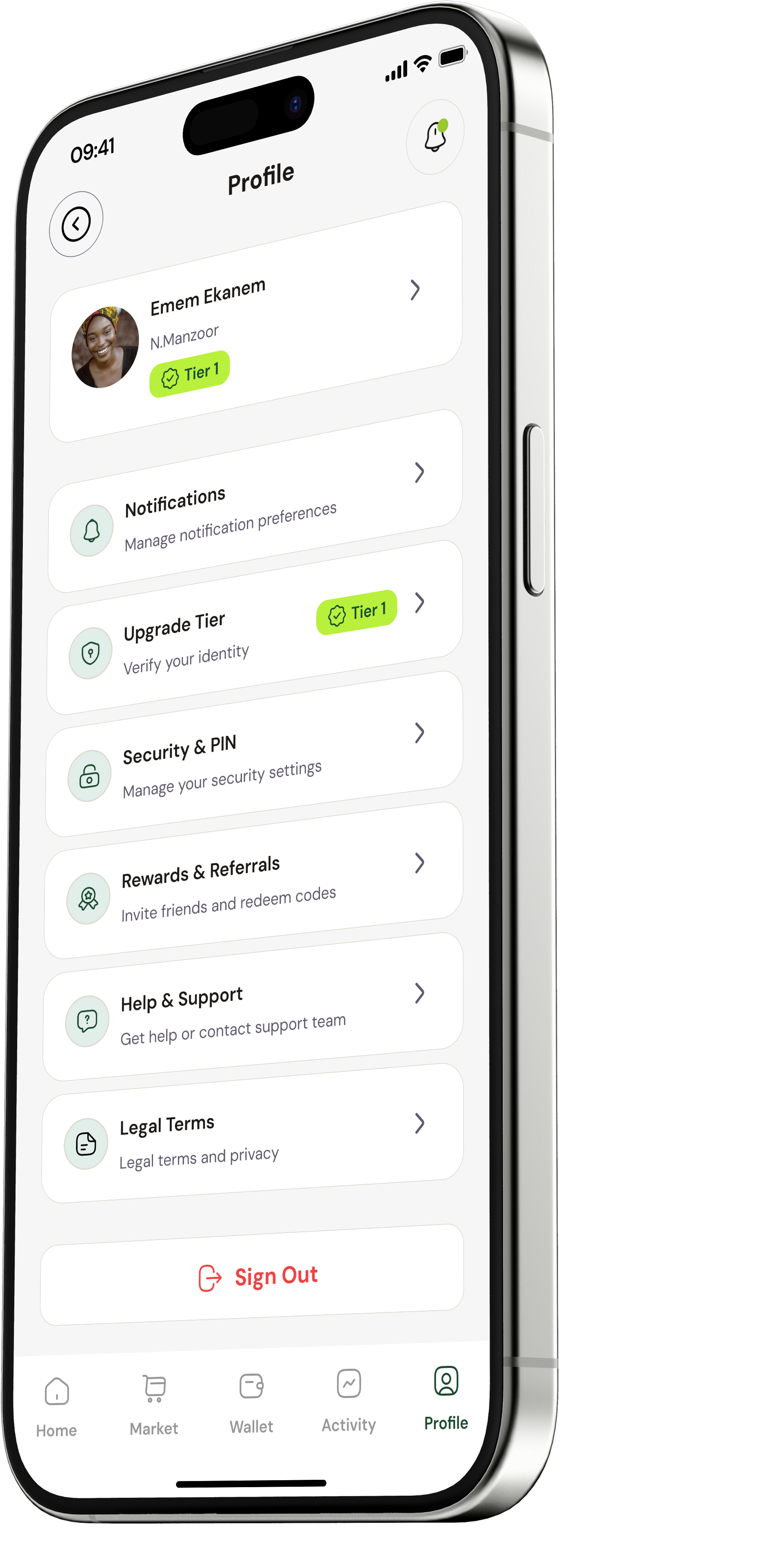 Trebor mobile app showing Isaac's loan summary dashboard